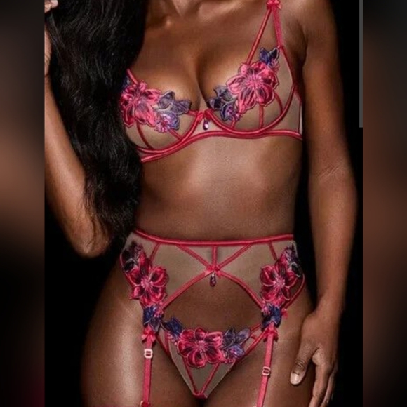 NWT Honey Birdette Marymay Bra and Garter Size 34D XS - Picture 12 of 12